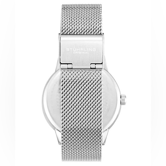 Stuhrling Women's 3904 Silver-Tone Mesh Bracelet Watch 38mm - Picture 9 of 10